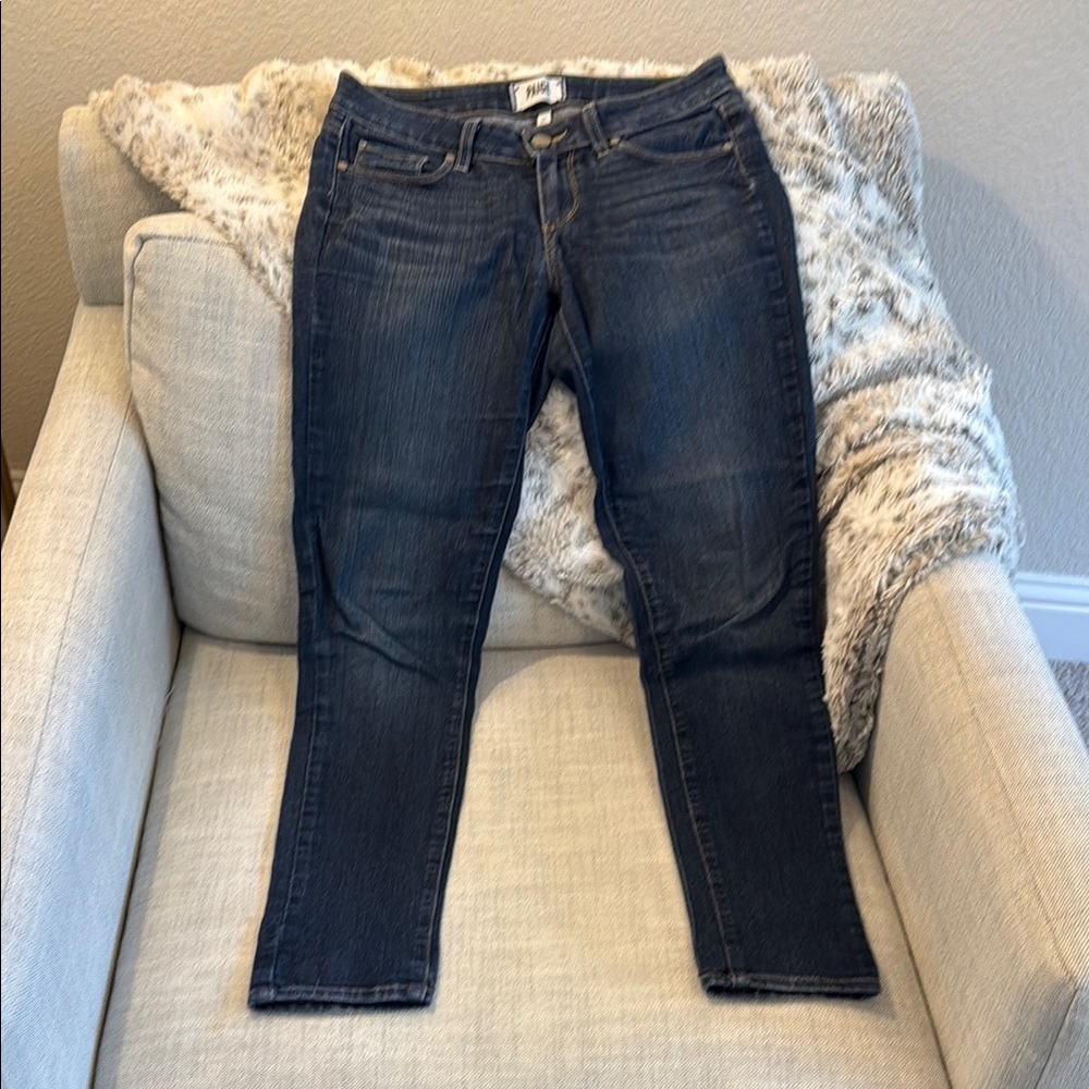 Paige Blue Skinny Jeans with Tapered Leg